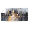 Millennium Cityscape Easy Build Frame Posters, Prints, & Visual Artwork Fabric Print Only / 40 x 20in Clock Canvas