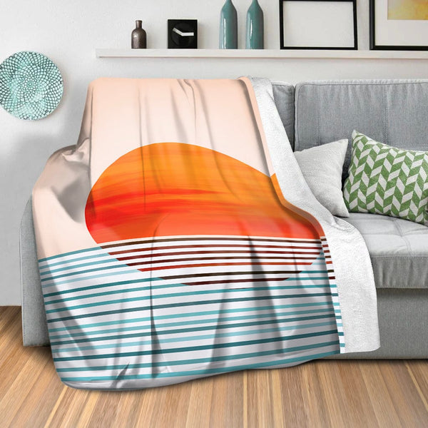 Minimal Sunset Blanket Blanket Clock Canvas