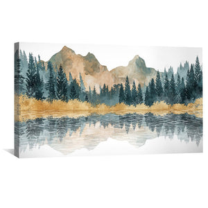 Mirror of the Mountains Canvas Art Clock Canvas