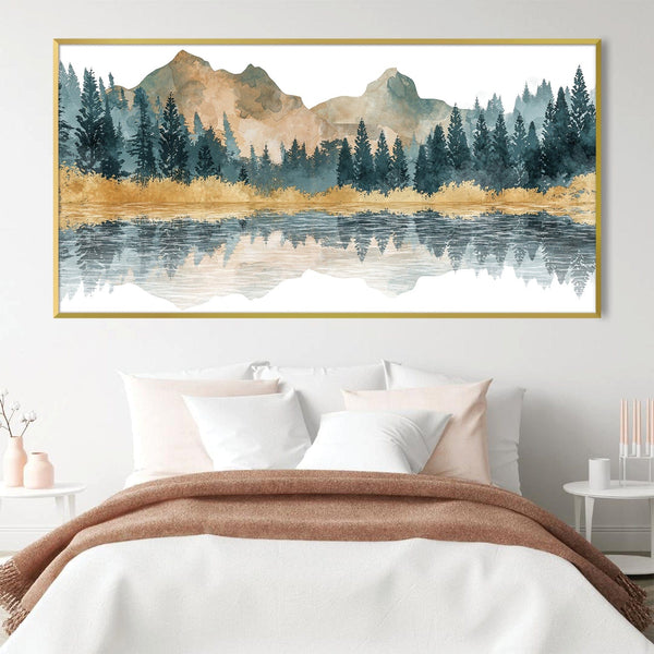 Mirror of the Mountains Canvas Art Clock Canvas