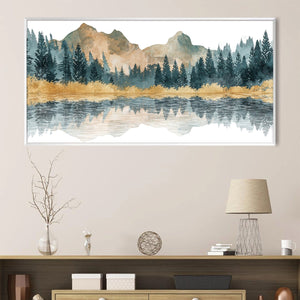 Mirror of the Mountains Canvas Art Clock Canvas