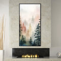 Mist Among The Pines Canvas Art Clock Canvas