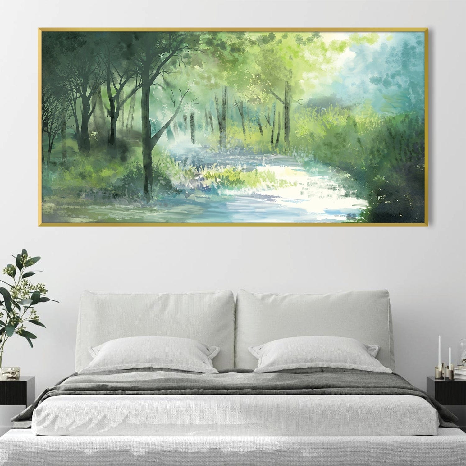 Mist over Brooks Canvas Art Clock Canvas
