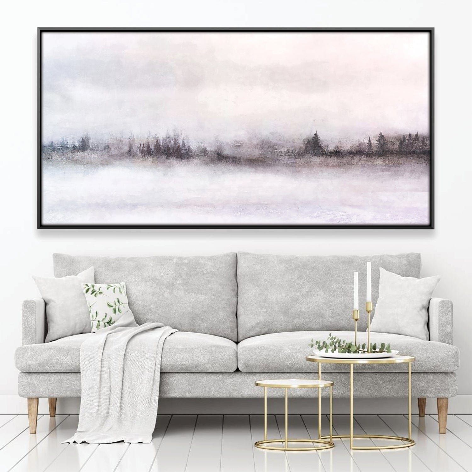 Misty Cascade Canvas Art Clock Canvas