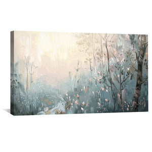 Misty Forest Whispers Canvas Art Clock Canvas