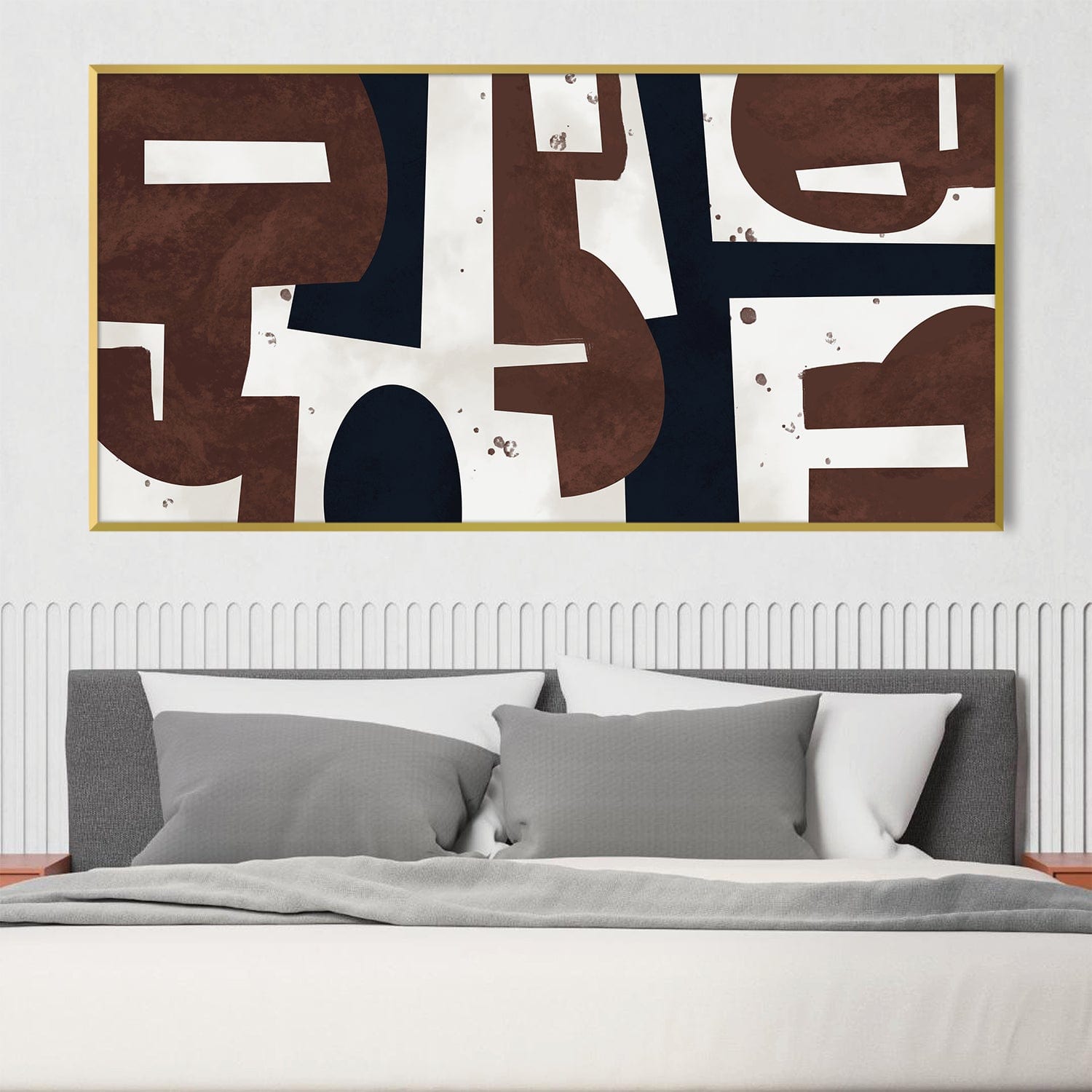 Mocha Cascade Canvas Art Clock Canvas