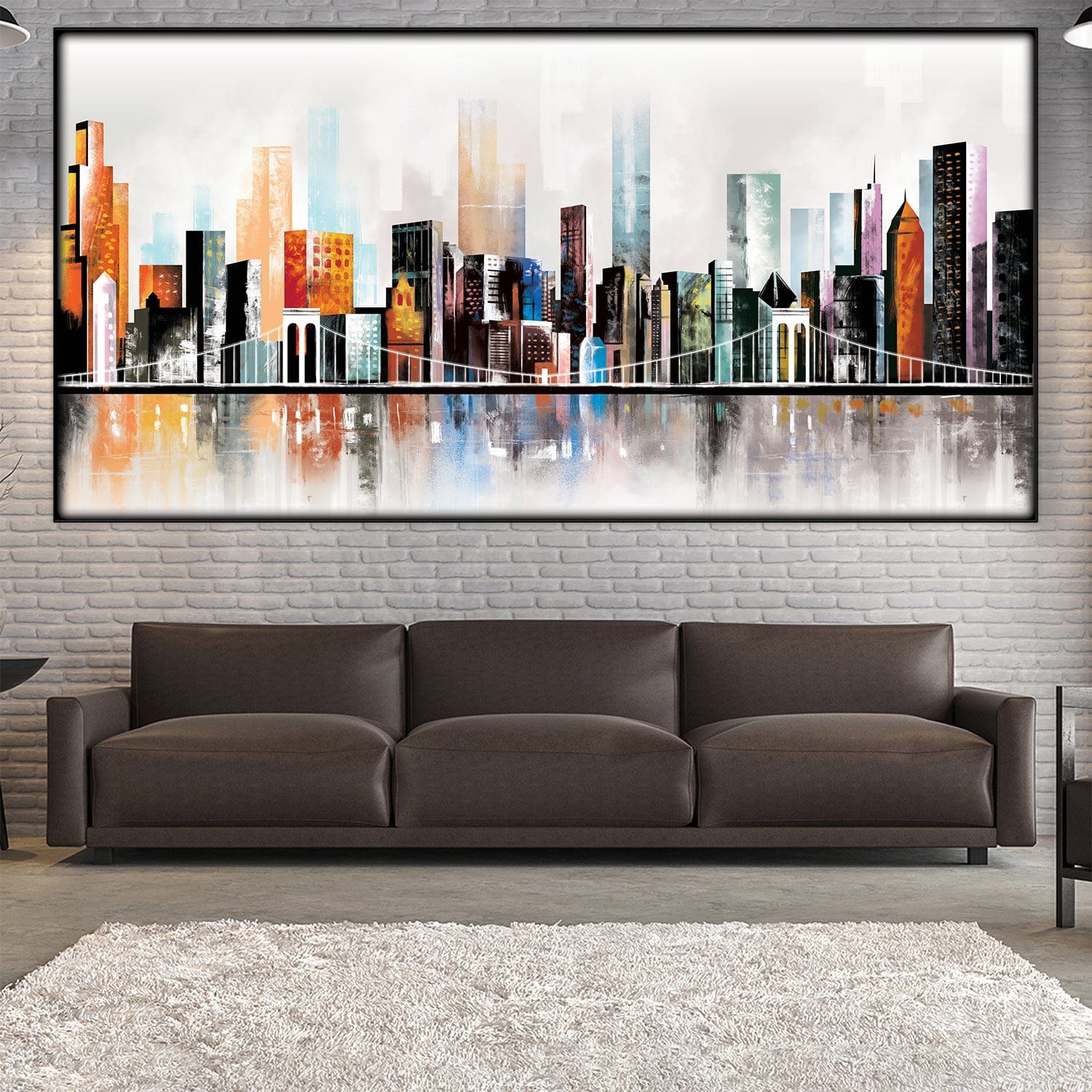 Modern Cityscape Easy Build Frame Easy Build Frame & Fabric Print / 40 x 20in product thumbnail