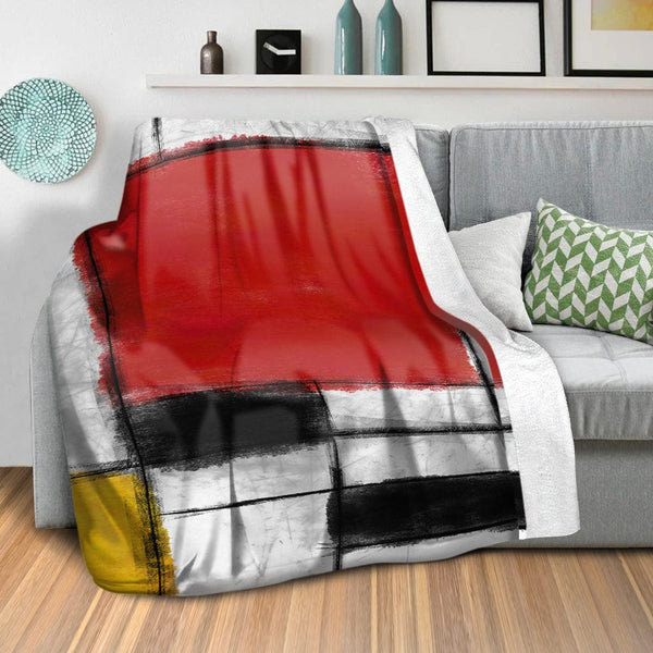 Modern Mondrian Blanket Blanket Clock Canvas