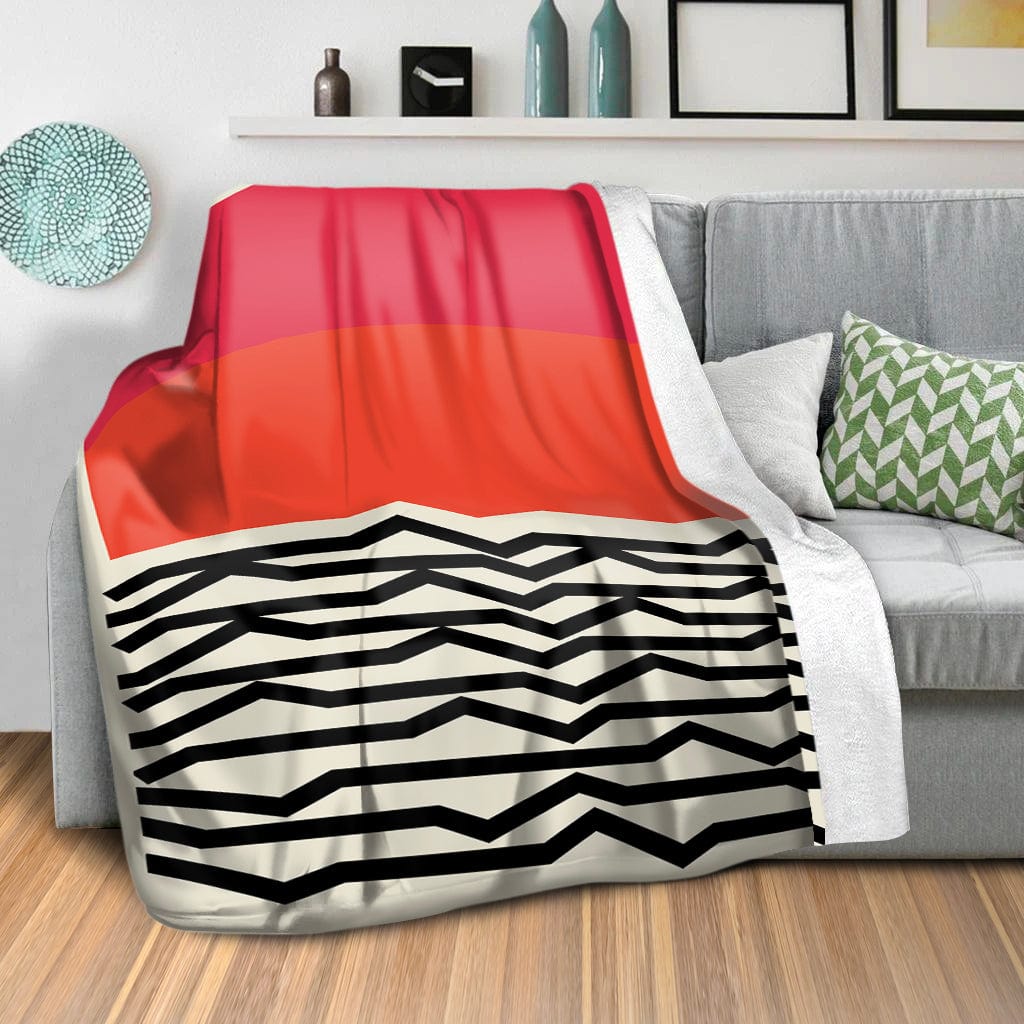 Modern Ocean C Blanket Blanket Clock Canvas