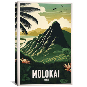 Molokai Hawaii Canvas Art Clock Canvas