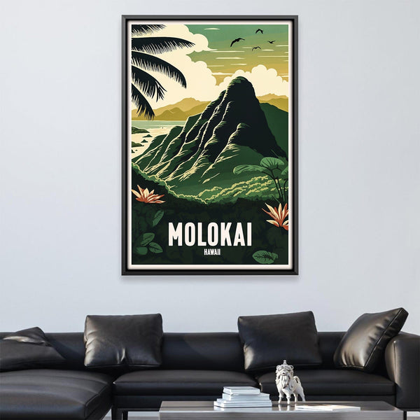 Molokai Hawaii Canvas Art Clock Canvas