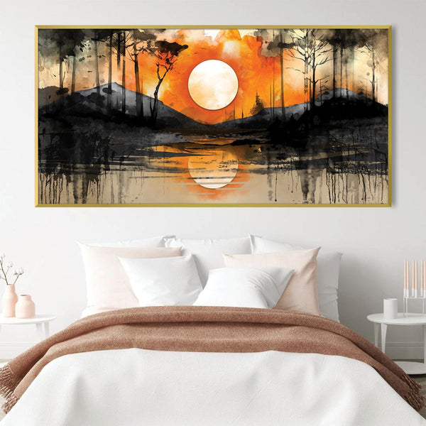 Molten Sky Canvas Art Clock Canvas