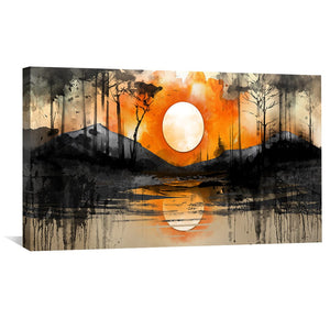 Molten Sky Canvas Art Clock Canvas