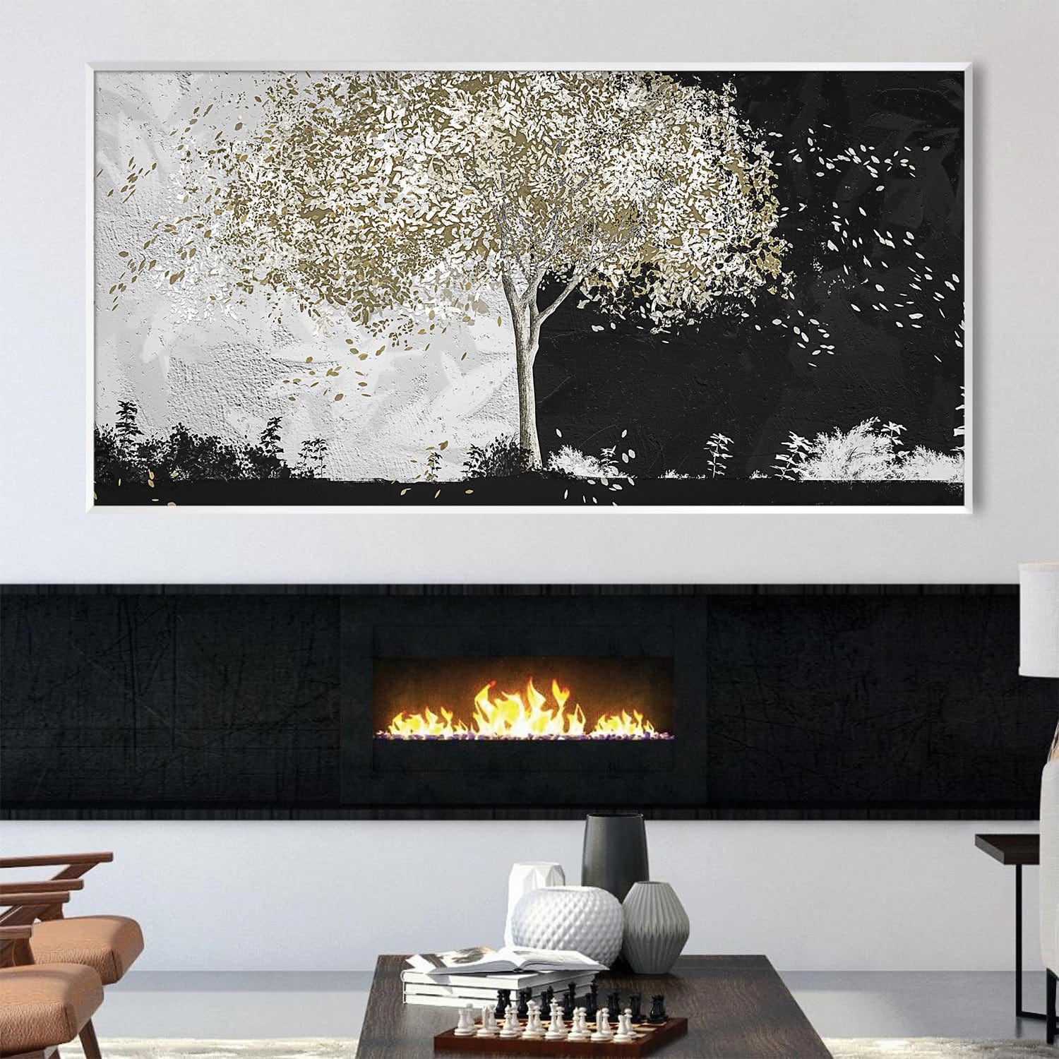 Monochrome Harvest Canvas Art Clock Canvas