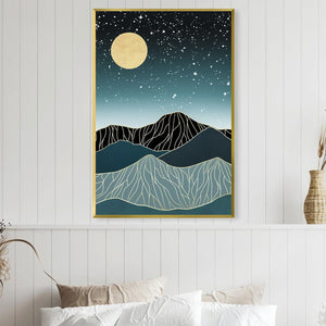 Moon In The Stars Canvas Art Clock Canvas