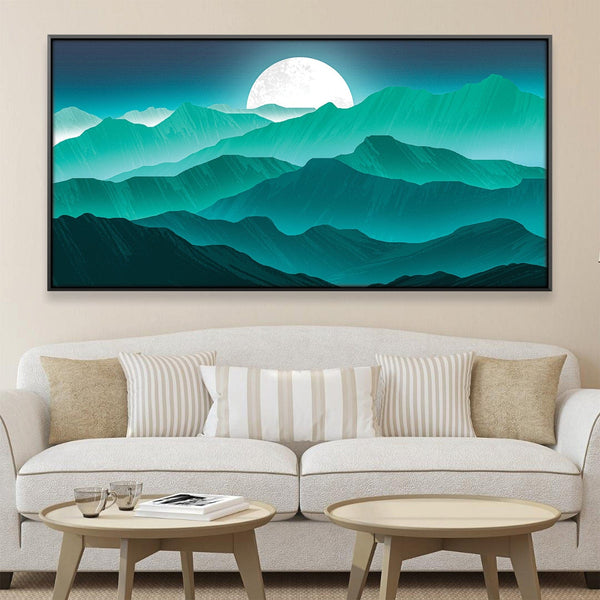 Moonglow Peaks Canvas Art Clock Canvas