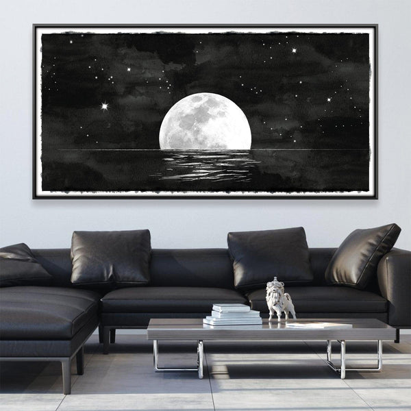 Moonlit Serenity Canvas Art 20 x 10in / Canvas Clock Canvas