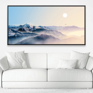 Mountain Horizon Canvas - Single Panel Art 50 x 25cm / Framed Prints Clock Canvas