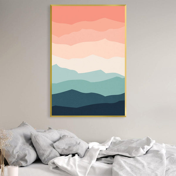 Mountain Range Landscape Canvas Art Clock Canvas