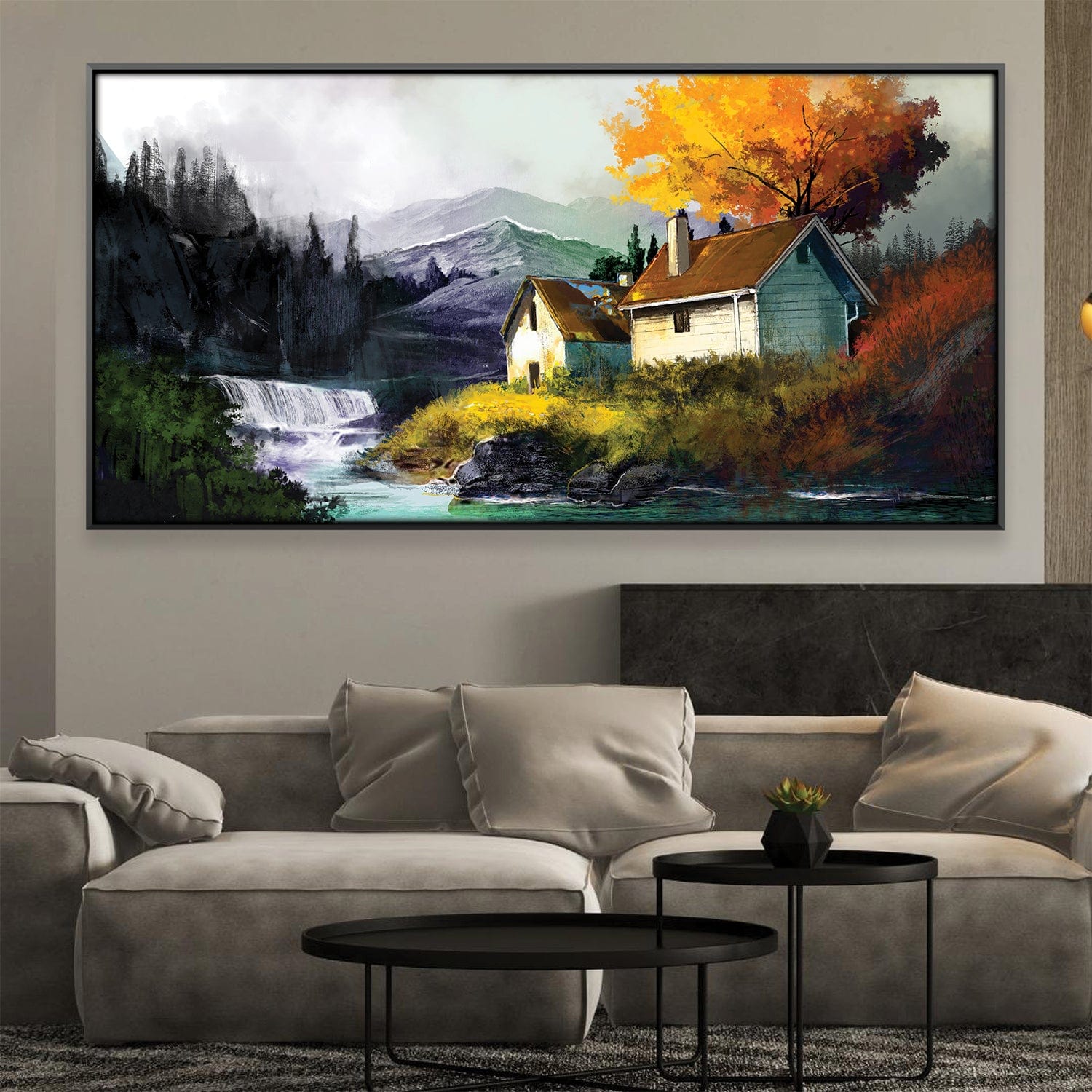 Mountain Retreat Canvas Art Clock Canvas