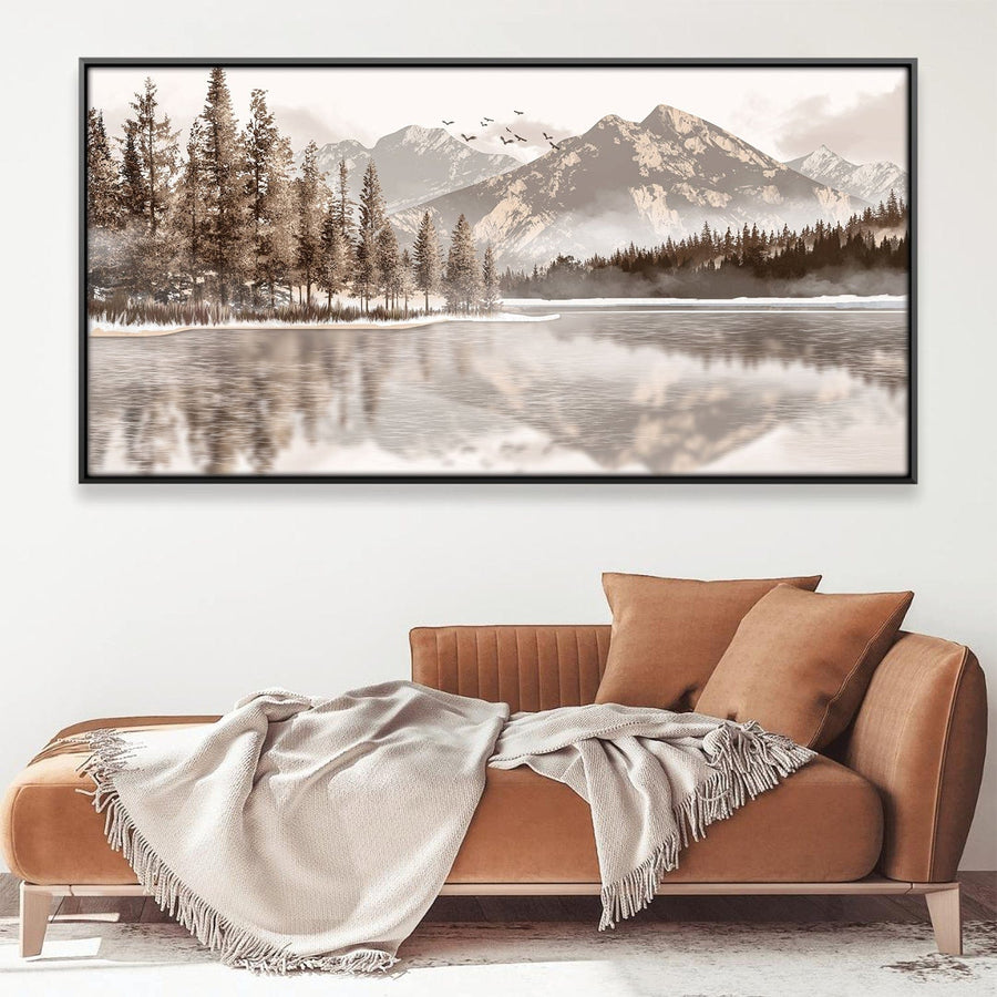 Mountain Ridge Canvas Art 20 x 10in / Canvas Clock Canvas