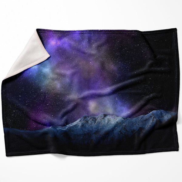 Mountain s and Stars Blanket Blanket 75 x 100cm Clock Canvas