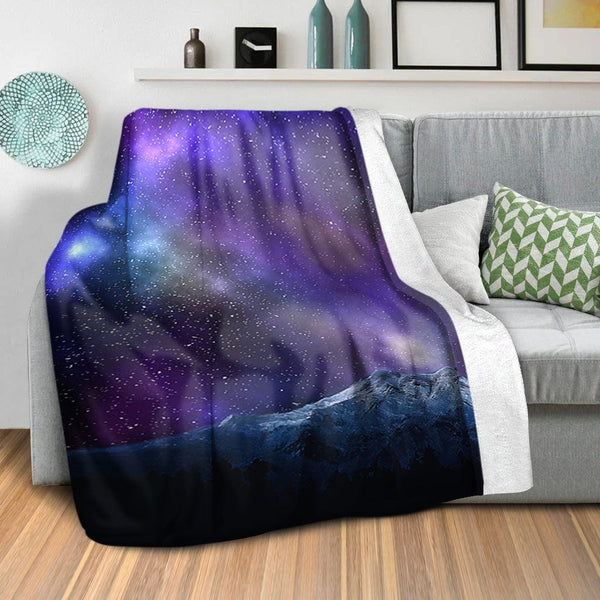 Mountain s and Stars Blanket Blanket Clock Canvas