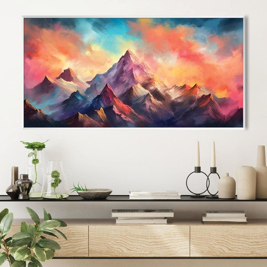 Mountain Smoke Canvas Art Clock Canvas