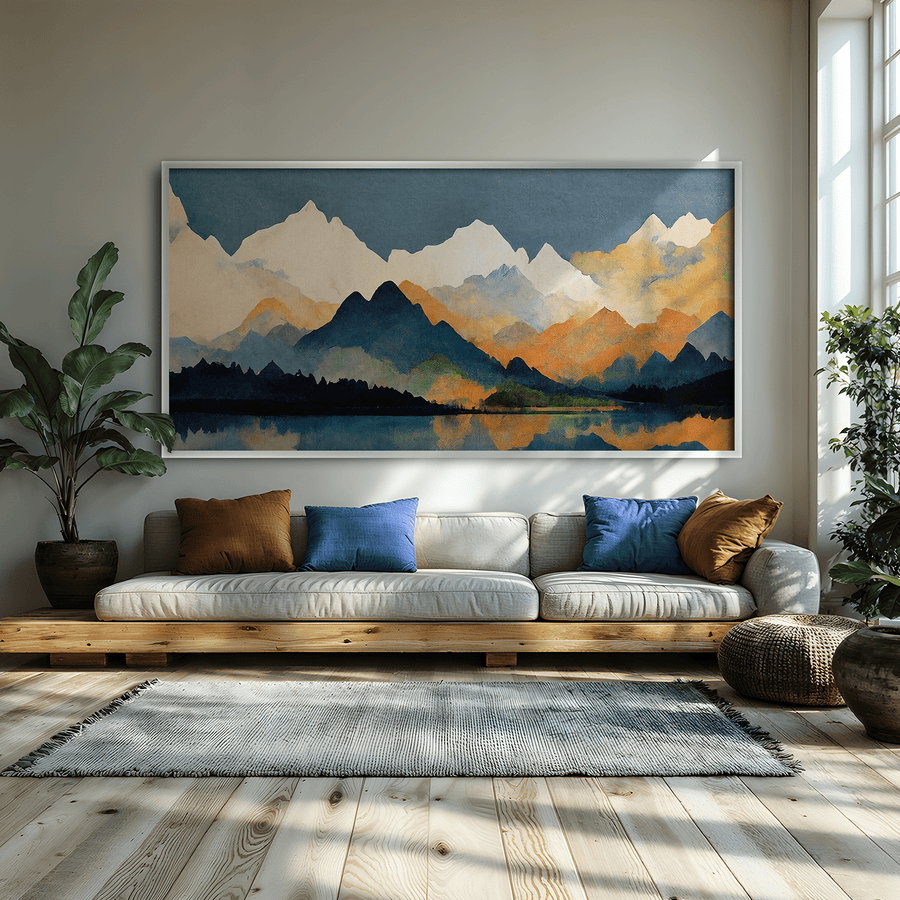 Mountains on Mountains Canvas Art Clock Canvas