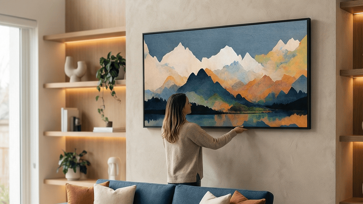Mountains on Mountains Canvas Art Clock Canvas