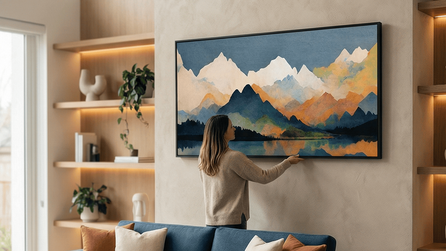 Mountains on Mountains Canvas Art Clock Canvas