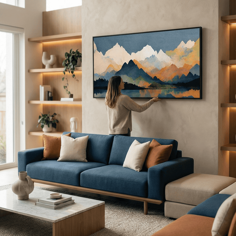 Mountains on Mountains Canvas Art Clock Canvas