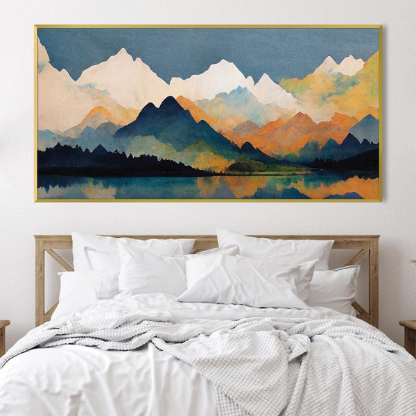 Mountains on Mountains Canvas Art Clock Canvas