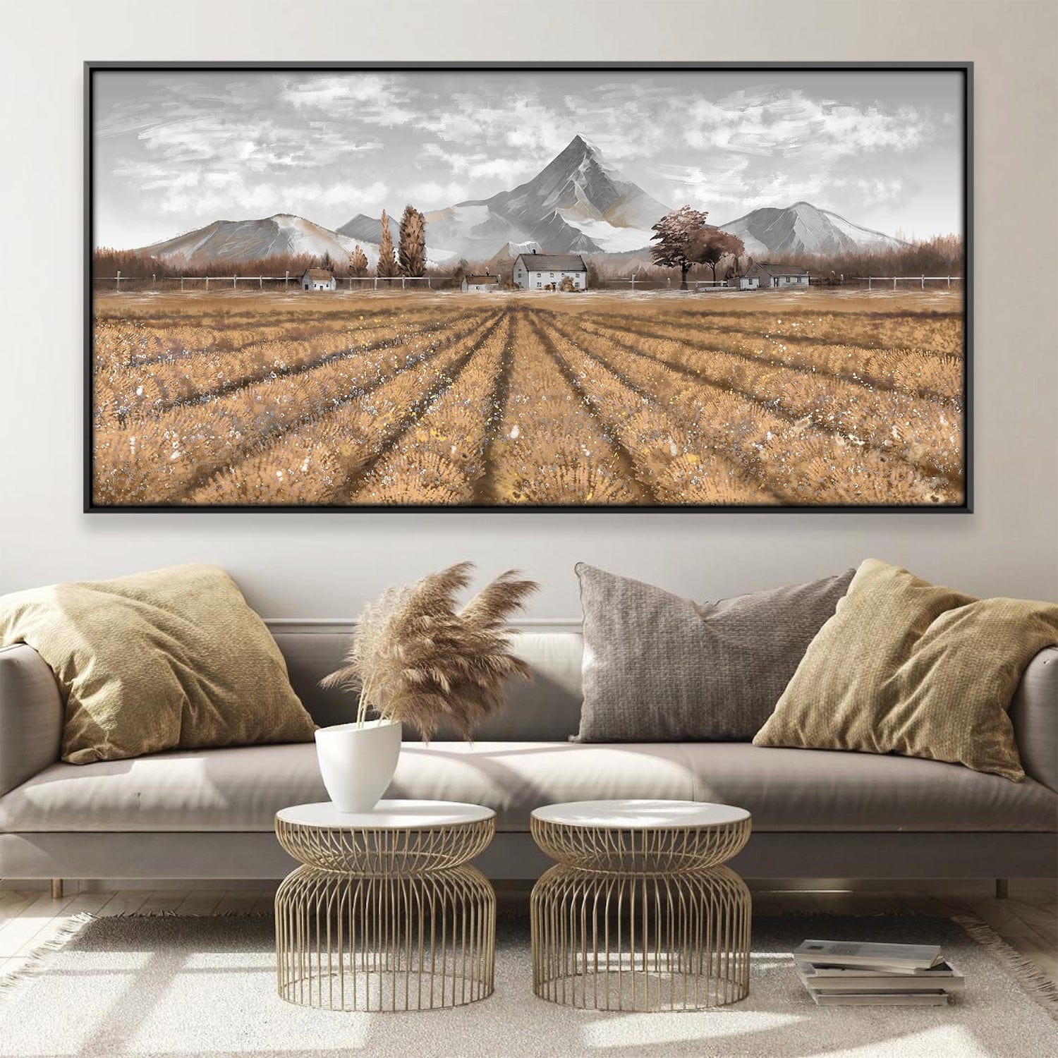 Mountainside Harvest Canvas Art 20 x 10in / Canvas Clock Canvas
