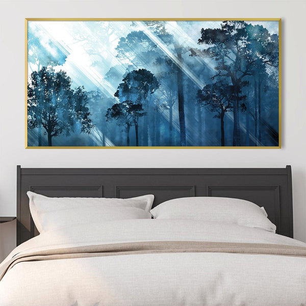 Mystic Forest Light Canvas Art Clock Canvas