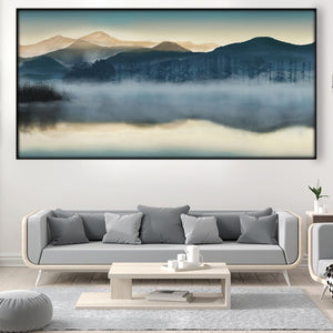 Mystic Waters Easy Build Frame Posters, Prints, & Visual Artwork Easy Build Frame & Fabric Print / 40 x 20in Clock Canvas