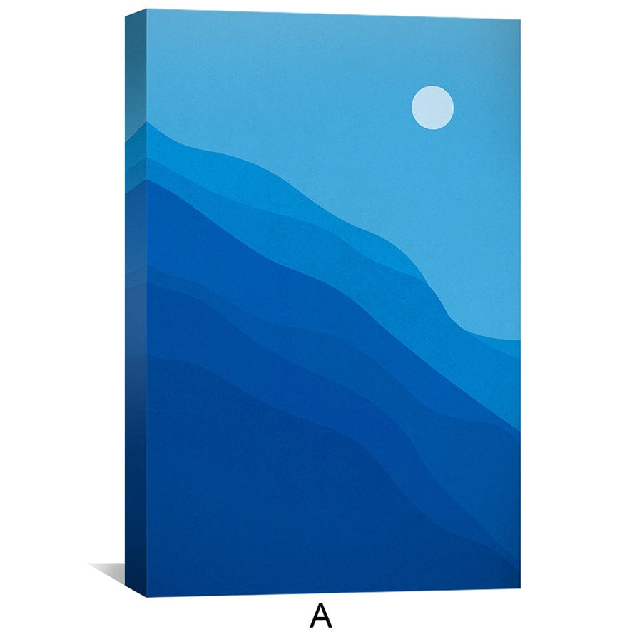 Natural Landscape Blue Canvas Art Clock Canvas