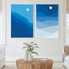 Natural Landscape Blue Canvas Art Clock Canvas