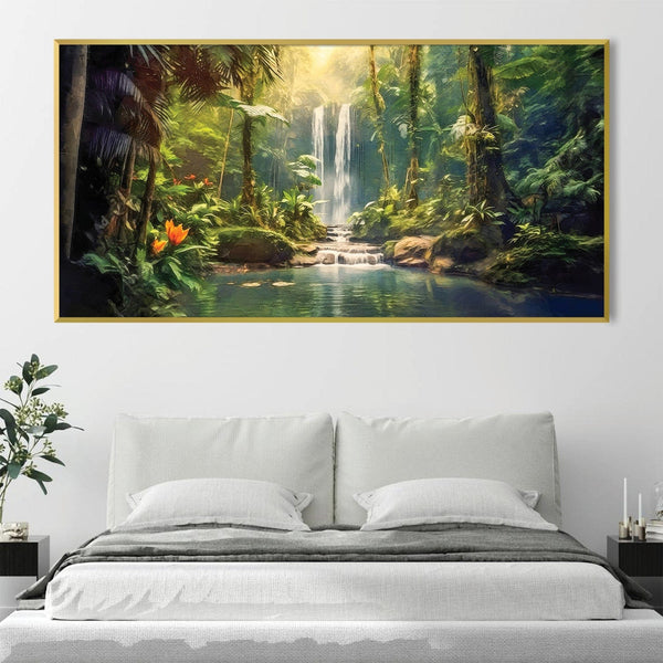 Natural Waterfalls Canvas Art Clock Canvas