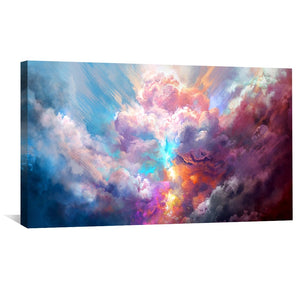 Nebula Clouds Canvas Art Clock Canvas