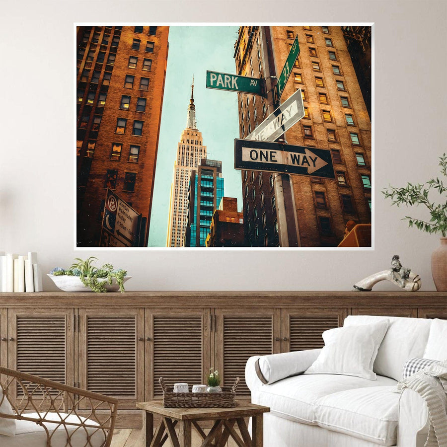 New York Streets Canvas Art Clock Canvas