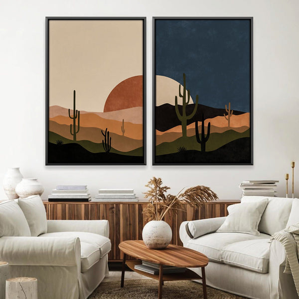 Night and Day Canvas Art Clock Canvas