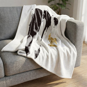 Noir Brush Work A Blanket Blanket Clock Canvas