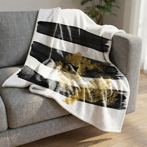 Noir Brush Work B Blanket Blanket Clock Canvas