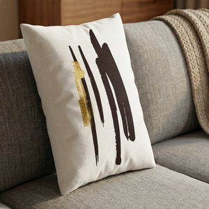 Noir Brush Work C Cushion Cushion 13 x 19in Clock Canvas