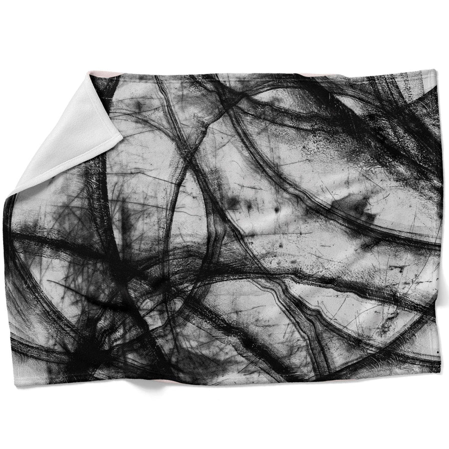 Noir Lines Blanket Blanket 75 x 100cm Clock Canvas