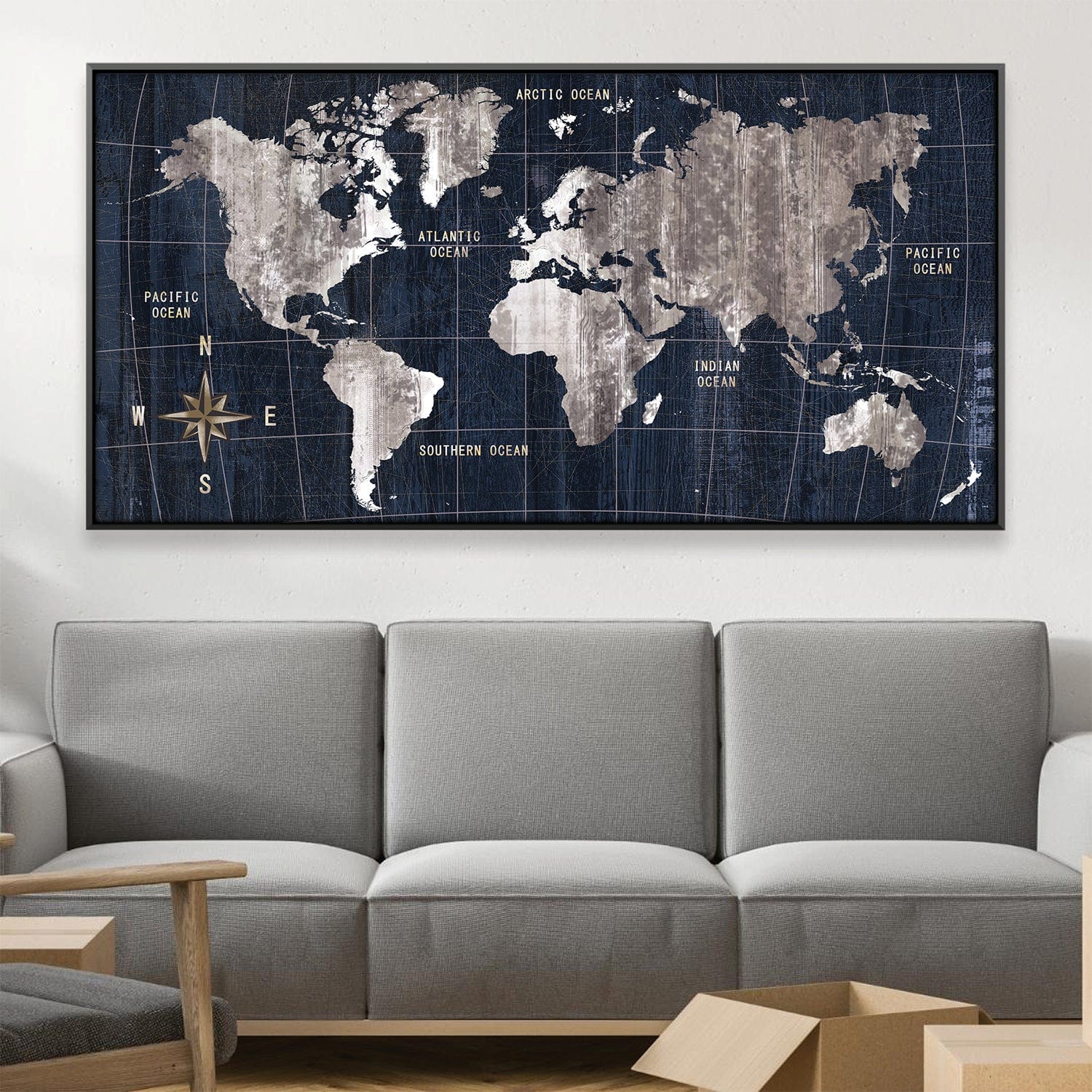 Noir Map Canvas - Single Panel product thumbnail