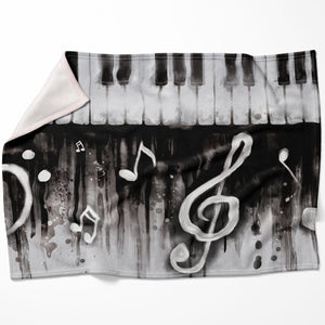 Noir Piano Blanket Blanket 75 x 100cm Clock Canvas