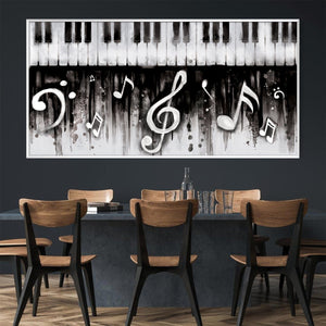 Noir Piano Canvas Art Clock Canvas