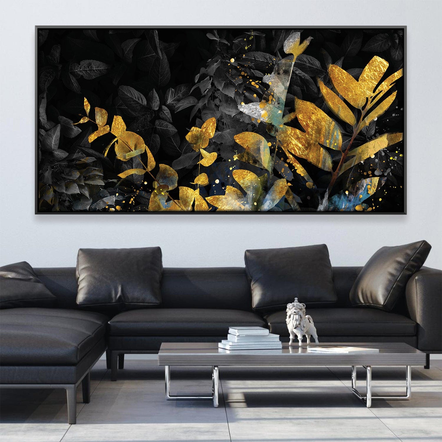 Noir Reflective Canvas Art Clock Canvas
